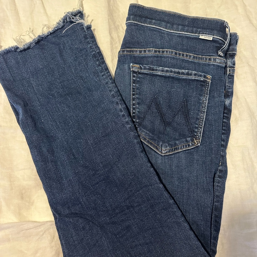 MOTHER The Insider Step Hem Crop Bootcut Jeans